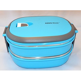 1.48 Litre Soup Food Food Insulated Stainless Steel 2 Compartments Lunch Box Case Blue