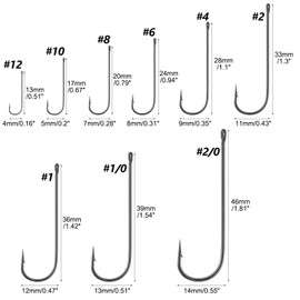 Alwonder 100 Pack Aberdeen Sea Fishing Hooks Inline Fishing Hooks Long Shank Light Wire High Carbon Steel Freshwater Tackle for Trout Bass Catfish Crappie Wacky Drop Shot #10
