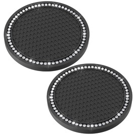 2 PCS Car Cup Coasters, Universal Cup Holder Coaster for Car Interior Accessories, Bling Cup Holders Insert for Women Non-Slip Silicone Car Cup Holder Coasters for Jeep Hyundai Kia Toyota Subaru