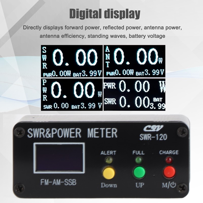 120W SWR and Power Meter Digital Display 1.8MHz SWR Tester