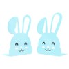 1 Pair Cute Metal Rabbit Bookends,Cartoon Animal Bunny Long Ears