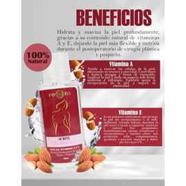 Aceite de almendras postoperatorio rico en vitamina A y E, ideal para posparto y ciugia plastica, liposuccion lipoabdominoplastia, masajes drenaje linfatico