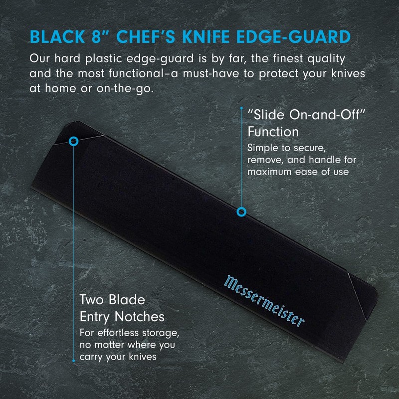 Messermeister 8” Chef’s Edge-Guard, Black - Fashionable & Functional Knife