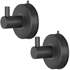 DGYB Suction Cup Hooks - Set of 2 Towel Hooks for Bathrooms - SUS 304 Stainless Steel - Grey - 15 Lb Capacity