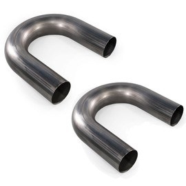 System1 Design Mandrel Bent 304 Stainless Steel 180 Degree Tubing 2" OD – 3" Bend Radius Exhaust Tubing, 16 Gauge – USA-Made Exhaust System (2-Pack)
