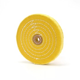 SATC 1 PACK 6 In Extra Thick Cotton Buffing Wheel, 6" x 40 Ply Yellow Polishing Wheel