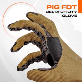 PIG Delta Utility Tactical Gloves, Touchscreen Compatible, High Dexterity, for Shooting, 1 Pair, Coyote Brown, Small