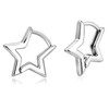 Desnuage Silver Star Huggie Earrings Hypoallergenic Minimalist Hoop Earrings Everyday
