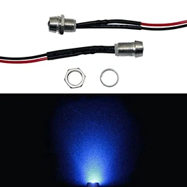 Lumonic 5 x Super Bright Screw LEDs with Resistor for 24 V Applications - High Power LEDs with Connection Cable for Soldering DIY in Blue - Major