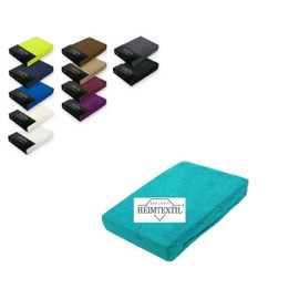EXKLUSIV HEIMTEXTIL Terry Fitted Sheet Premium Brand 90-100 x 200 cm Turquoise