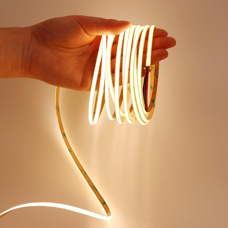 GOMING 12V 5mm Width COB LED Strip Light Warm White