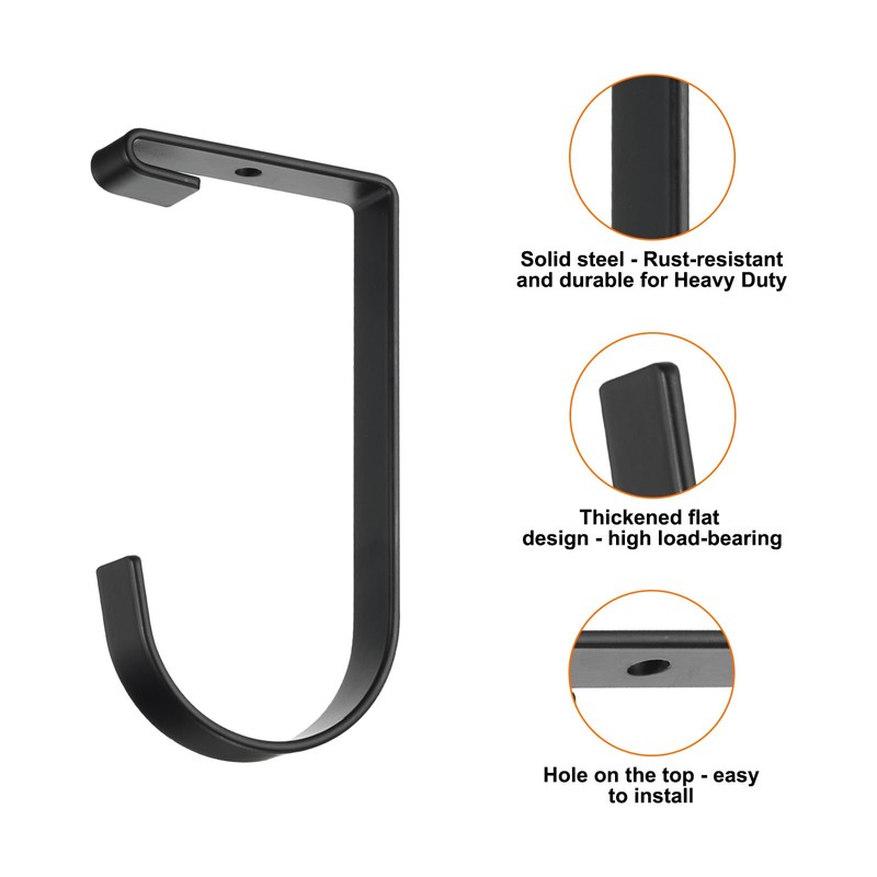 sourcing map 6pcs Garage Flat Hooks 3.3" x 6.1" Metal