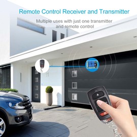 QIACHIP 433Mhz RF 12V Relay Garage Door Opener Remote Control Switch 4CH Receiver Module for Truck Motor Opener Electrical Lock