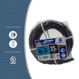 Woods 63950021 25' 6-3 NMW/G Wire