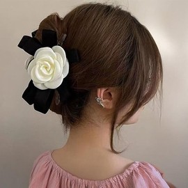 [Sunny Fashion] 2 Flower Ribbon Daily Updo Hair Clips / [써니 패션]꽃리본 데일리 올림머리 집게 헤어핀 2개