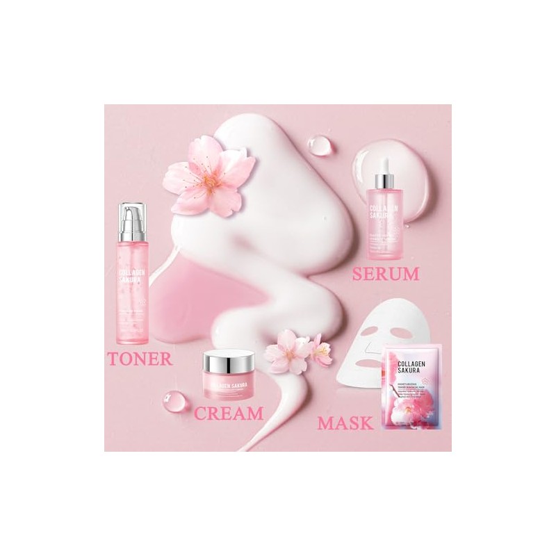 Set Cuidado Facial Piezas Kit Hidratante Aroma Flor Cerezo Mujer