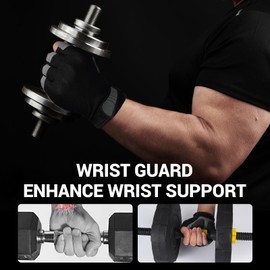 WULI Cycling Gloves Half Finger Men's and Women's Fitness Gloves for Cycling, Breathability, Anti Slip Yoga Equipment, Anti cocooning, Thickened Palm (Gray(hickened Palm), Medium)