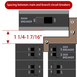 Generator Interlock Kit for Eaton/Cutler Hammer BR Series Breaker Box 150 A/200 Amp, Apply to 1 1/4 to 1 7/16 Inches Spacing Between Main and Generator Circuit Panel, Anodized Generator Lockout Kit