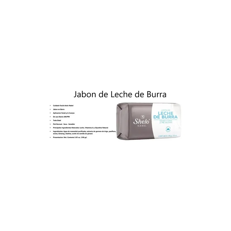 Jabón Leche De Burra Shelo Nabel 3 Piezas