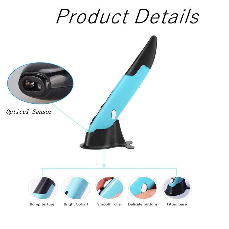 fasient Wireless Pen Mouse,2.4GHZ USB Wireless Optical Pen Mouse 800/1200/1600