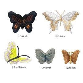 Mililanyo 10 Pieces Iron on Butterfly Patches Butterfly Applique Patches Embroidered Butterfly Sew on Patch Applique for DIY Accessory