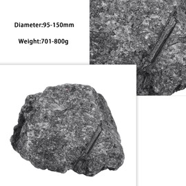 Nupuayi Natural Black Rutilated Quartz, Irregular Raw Minerals Crystal Stone Reiki Meditation Feng Shui Decoration for Home Office, 701-800g