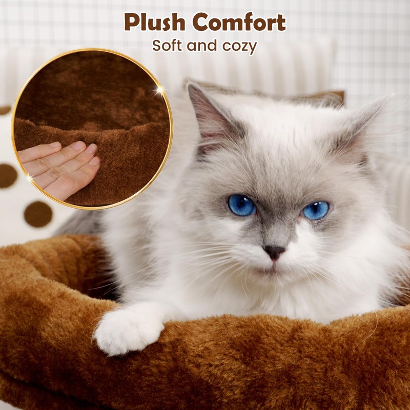 AGUPET 2-Tier Indoor Cat Tree Tower with Raised Cat Beds