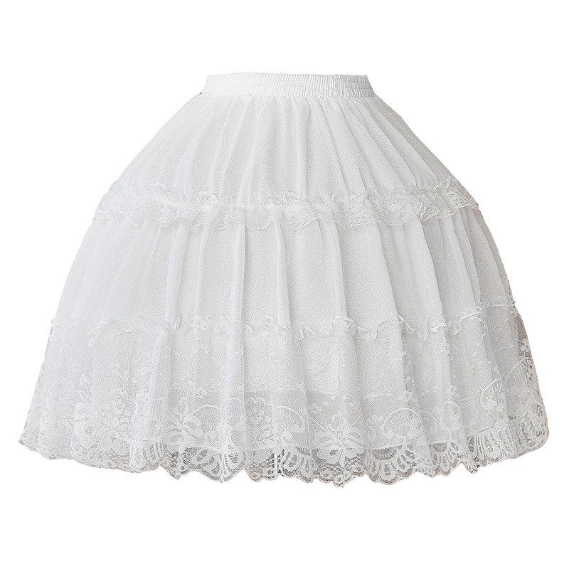 FUNKEIMEI Women's Pannier Wire, 17.7 inches (45 cm), White, Lace,
