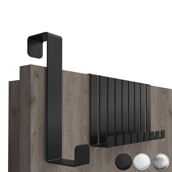 4smile Door Hooks for Hanging, Colour Black, Set of 10