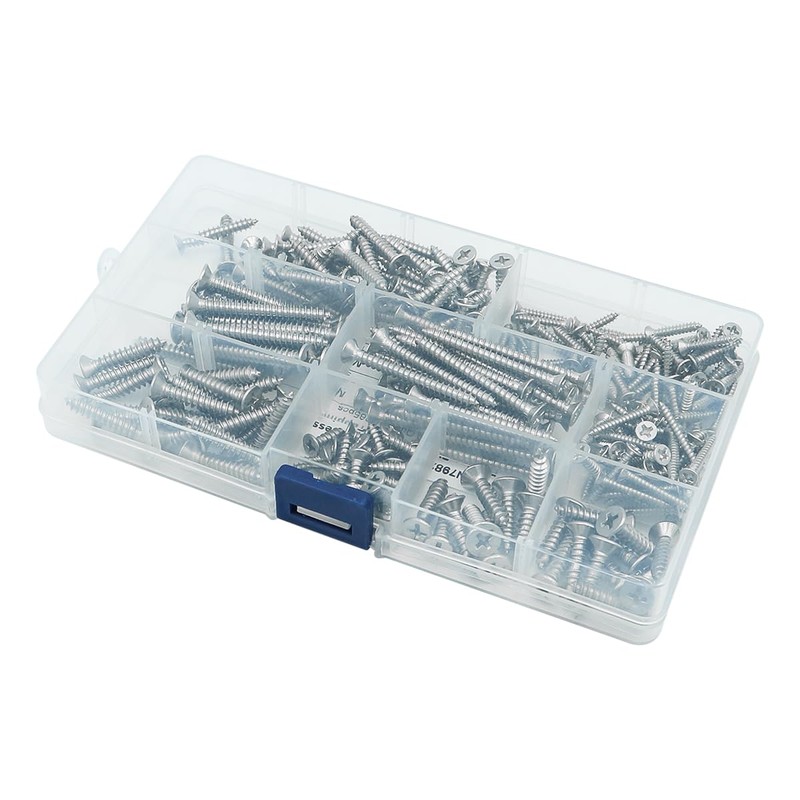 POFET Assorted Stainless Steel Screws Set 265 PCS M3/M4/M5 Self