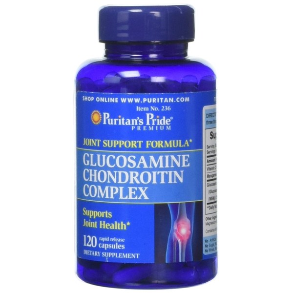 Puritans Pride Glucosamine Chondroitin Complex Capsules, White, 120 Count