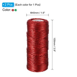 PATIKIL 110 Yards Decorative Metallic Bakers Twine, 1 Rolls Wrapping Twine String Rope DIY Tie Gift Packing Materials for Christmas Crafts Wedding Present,Red & Green