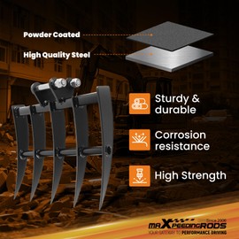 maXpeedingrods Mini Excavator Rake, Mini Excavator Bucket for 0.8-1.5T Excavators, Hole Diameter 25mm/0.98in for Excavator Attachment