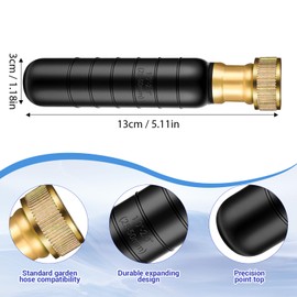 Drain Cleaning Bladder- Fits 1" to 2" Pipes, 3/4" Hose Thread Valve,Ideal for Sinks, Showers, Tubs & Sewer Lines, Rubber, Easy Daily Use, Cold Water Only (S:1" to 2")