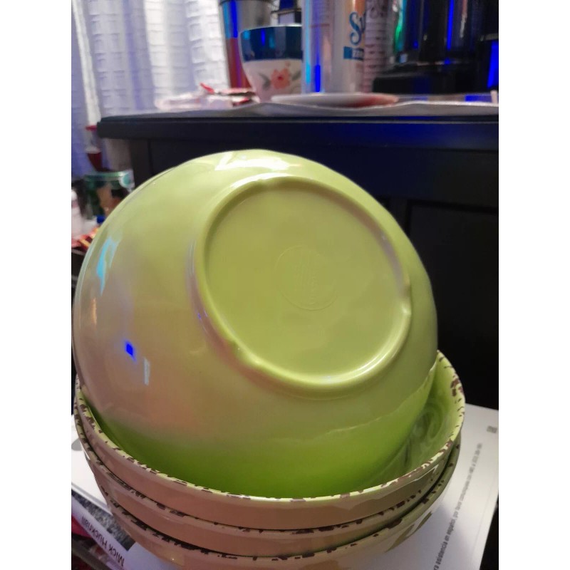TOMMY BAHAMA 100% MELAMINE Beautiful LIME GREEN BOWLS SET OF