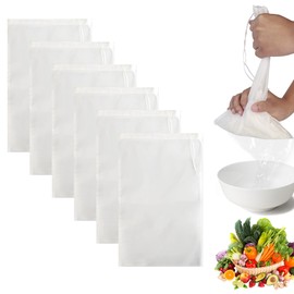 KATIMI 6PCS Muslin Cloths for Cooking, Cheesecloth Bags, Washable Cheese Cloths for Straining, Nut Milk Bag Reusable, Yogurt Strainer for Straining Liquids Baking Butter (20 × 30 cm)