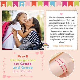 UNGENT THEM First Day of Preschool Pre k Bracelet Mommy and Me Back to School Bracelet Mother Daughter First Day of School Bracelet for Mom and Daughter Back to School Gifts for Girls