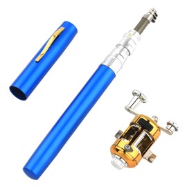ENN LLC Pen Rod with Reel Small Lightweight Fishing Rod (Blue)