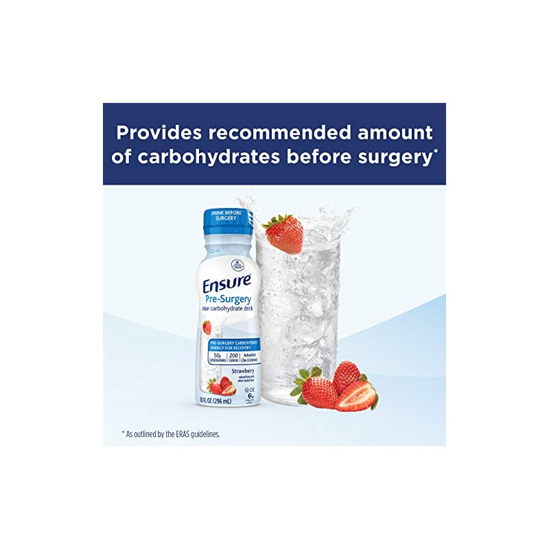 Ensure Pre-Surgery, Clear Carbohydrate Drink, Strawberry, 10 FL OZ, 4
