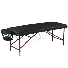 Master Massage 28" Zephyr Lightweight Aluminum Portable Massage Table In Black, 1count