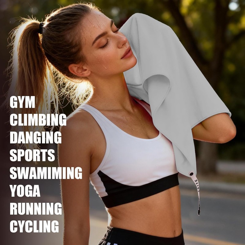 CSITE Microfiber Gym Towels 5 Pack - Quick Dry &