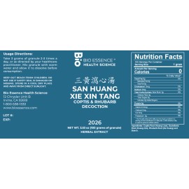 Bio Essence Health Sicecce 2026 San Huang Xie Xin Tang/Coptis & Rhubarb Decoction 100g