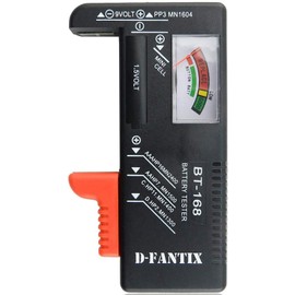 D-FantiX Battery Tester, Universal Battery Checker Small Battery Testers for AAA AA C D 9V 1.5V Button Cell Household Batteries Model BT-168