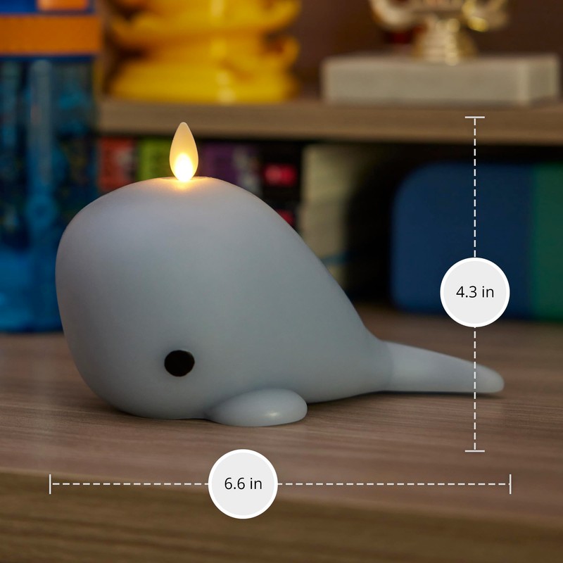 Luminara Celestial Blue Whale Figural Flameless Candle Real Wax Moving