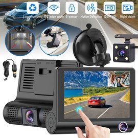 Touch Dual Len Car DVR Camera Dash Cam Front/Rear/Ins