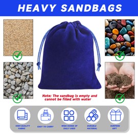 SANLIUSANJIU Portable Weight Bag for Gazebo Curtains Outdoor, 10 Weight Bags + 10 Carabiners + 10 Clips, Outdoor Curtains Tents Tablecloths Windproof Sandbag Weight Bag (Blue)