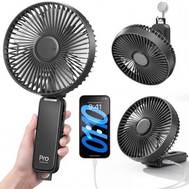 6 Inch Handheld Fan Rechargeable, Portable Hand Fan with 6000mAh Batteryand Phone Charging, Quiet Powerful Personal Fan for Travel, Camping,Outdoor, Office and Emergency Use