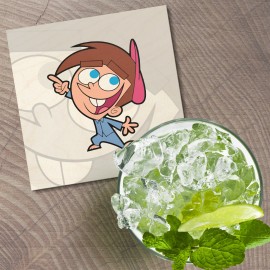 Unbranded Fairly OddParents Cartoon Timmy Turner 4'' X 4'' Square Wooden Coaster