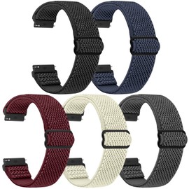 VNDAPT Elastic Watch Bands 16mm 18mm Quick Release Replacement Wristband, Adjustable Stretchy Nylon Watch Strap Sports Band for Men Women, (16mm, Black+Indigo+Wine Red+Beige+Grey)