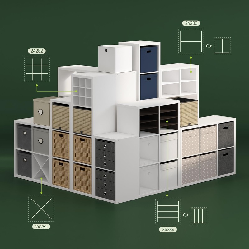 Furinno Cubicle X-Shelf Cube Organizer Insert (Does not fit IKEA